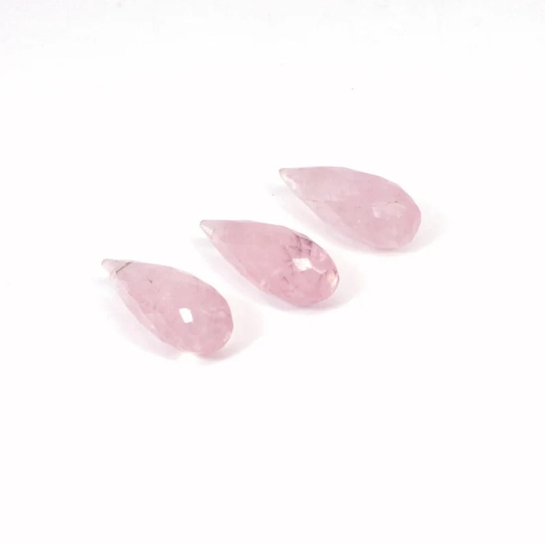 Rose Quartz Opaque Faceted Drop