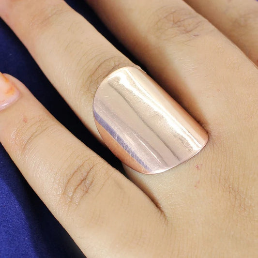 Wide Rose Gold Plated Sterling Silver Ring