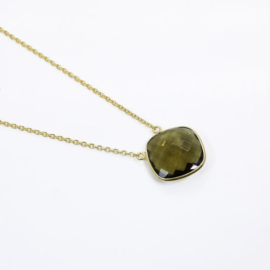 Smoky Hydro Gemstone Light Weight 92.5 Sterling Silver Necklace