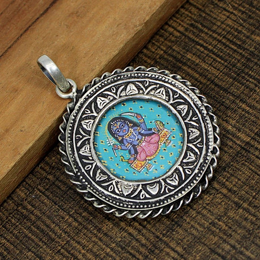 Indian Hand Painted Maa Kali Pendant