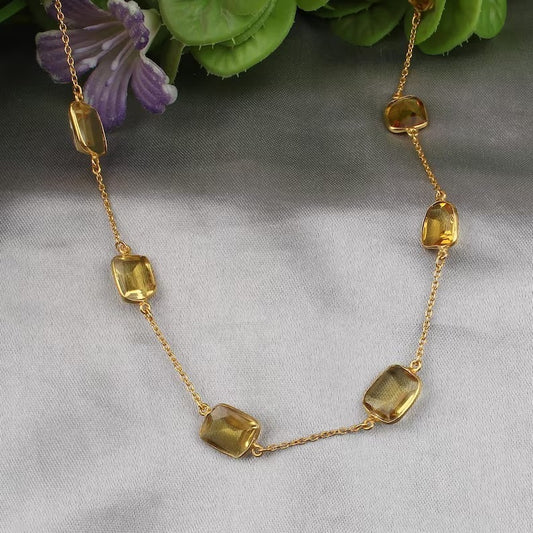 Citrine Hydro Connector Necklace