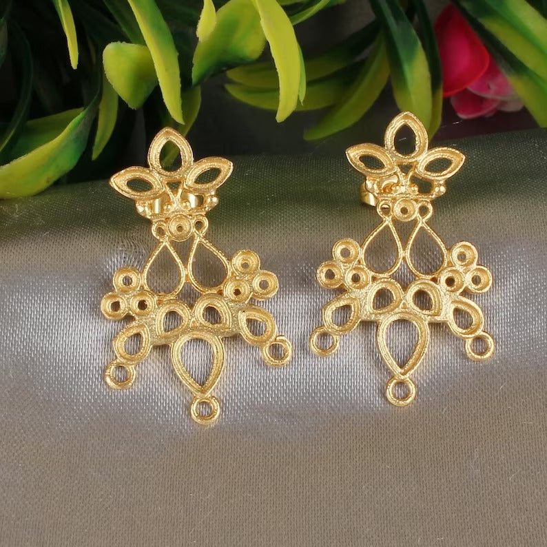 Handmade Brass Collet Earrings 7x5mm, 6x4mm, 5x3mm, 2mm Collet..