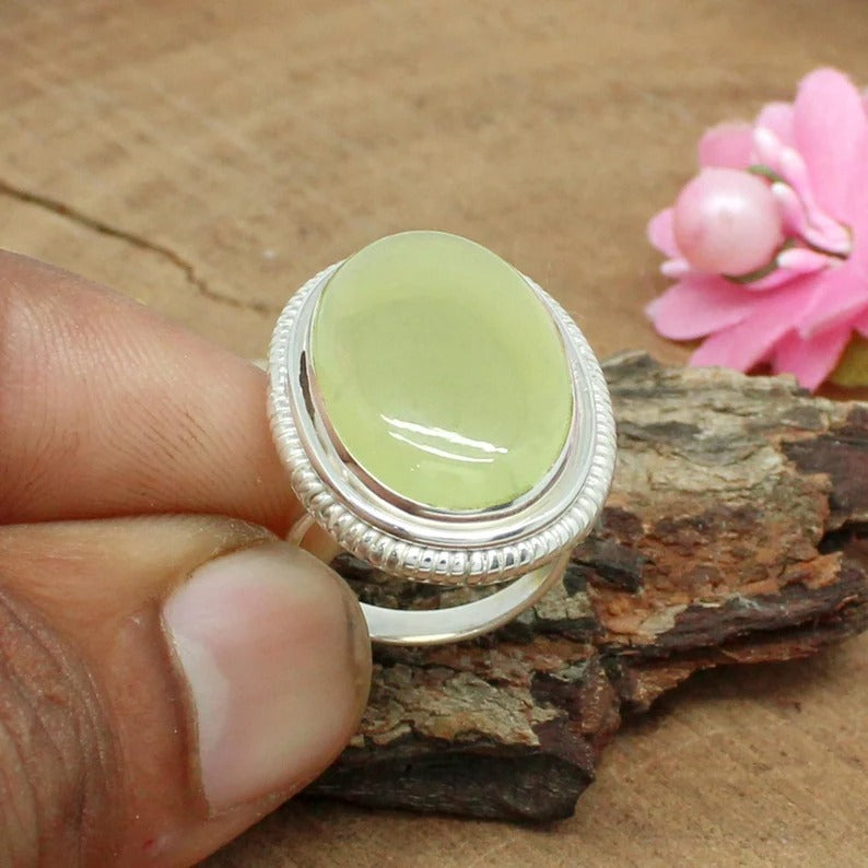 Lemon Quartz Gemstone 92.5 Sterling Silver Ring