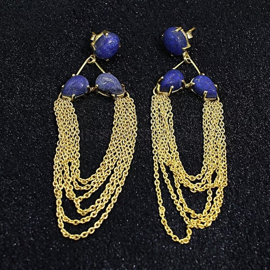 Lapis Lazuli Drop Style Earrings