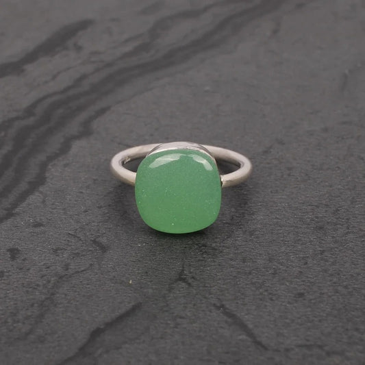 Prehnite Hydro Gemstone 92.5 Sterling Silver Ring