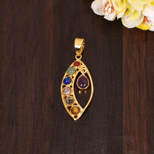 7 Chakras Stone Healing Handmade Pendant