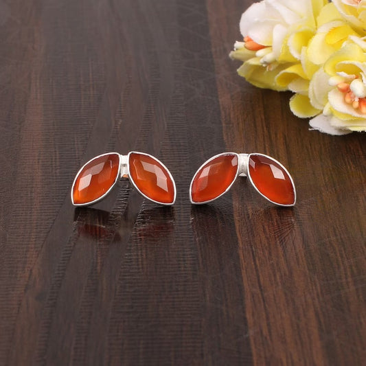 Carnelian Stud Earrings