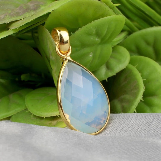 Gold Plated Opalite Pendant