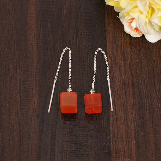 Carnelian Brass Earrings