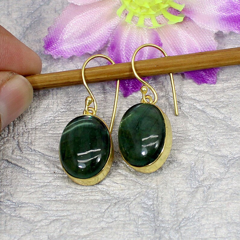 Labradorite Doublet Stone Earrings