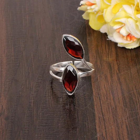 Garnet Adjustable Ring