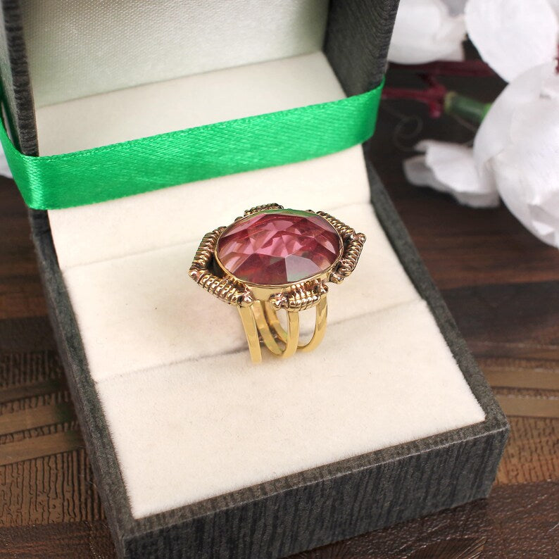Pink Tourmaline Gemstone 92.5 Sterling Silver Ring