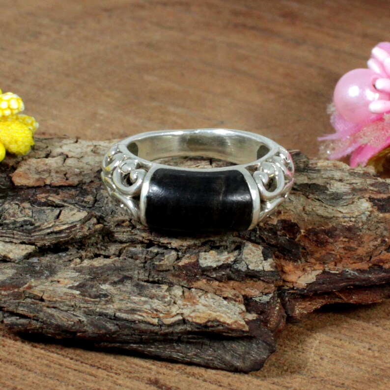 Natural Banded Jasper 92.5 Sterling Silver Ring