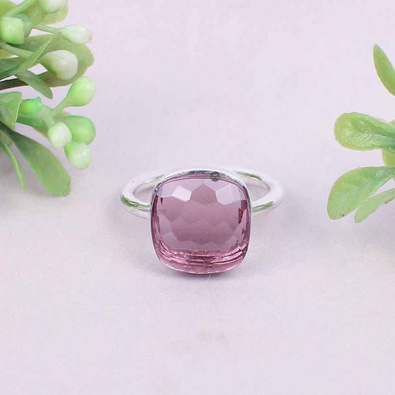 925 Sterling Silver Amethyst Gemstone Handmade Ring