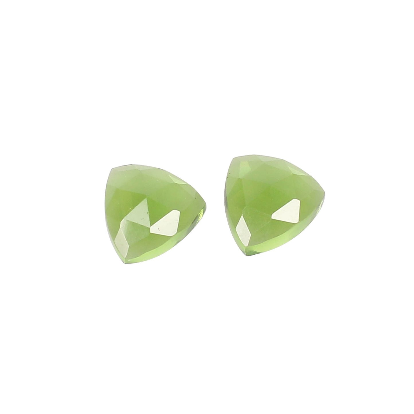 2 Pcs Trillion Peridot Hydro Gemstone