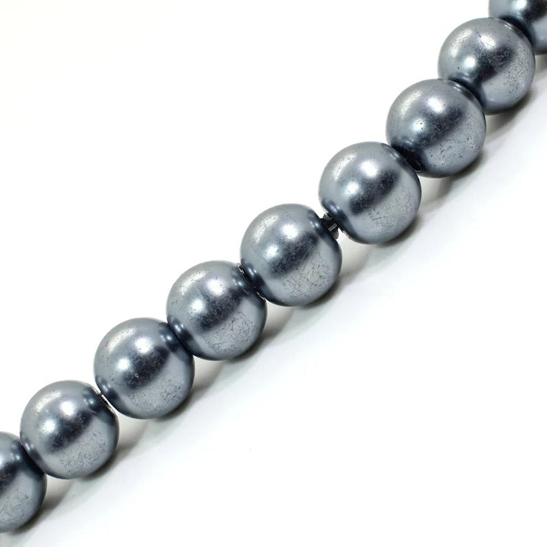 Gray Pearl Smooth Drilled Beads