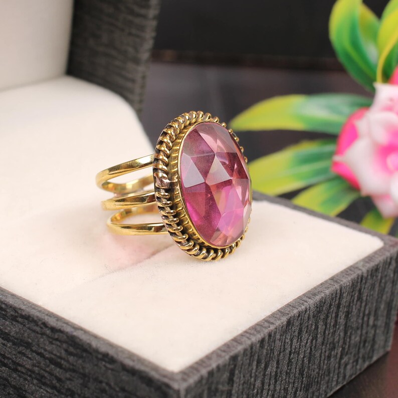 Pink Tourmaline Gemstone 92.5 Sterling Silver Ring