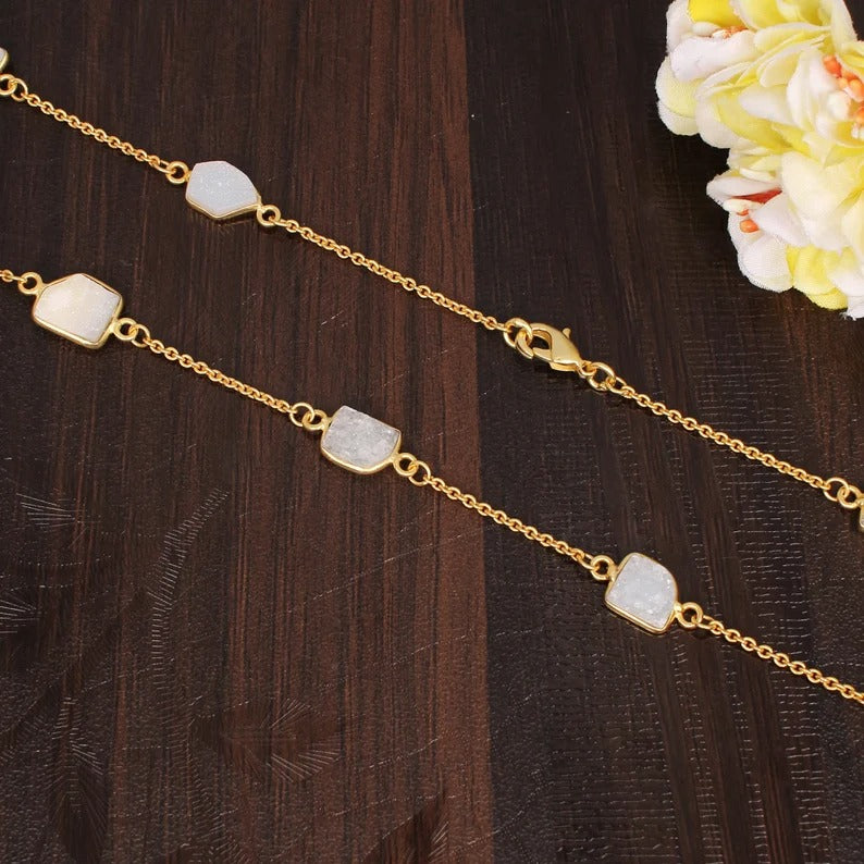 Druzy Link Chain Necklace