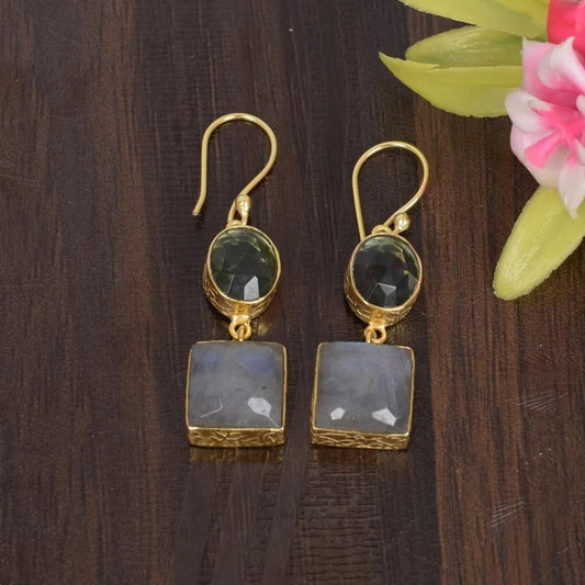 Natural Blue Labradorite Earrings