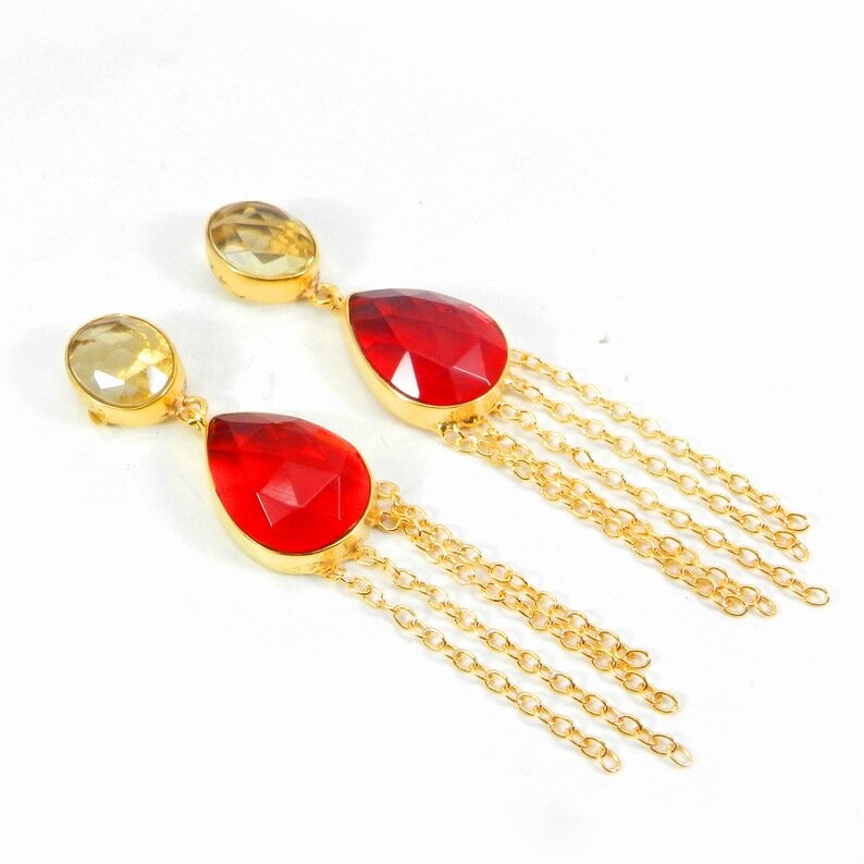 Gold Plated Citrine Earrings