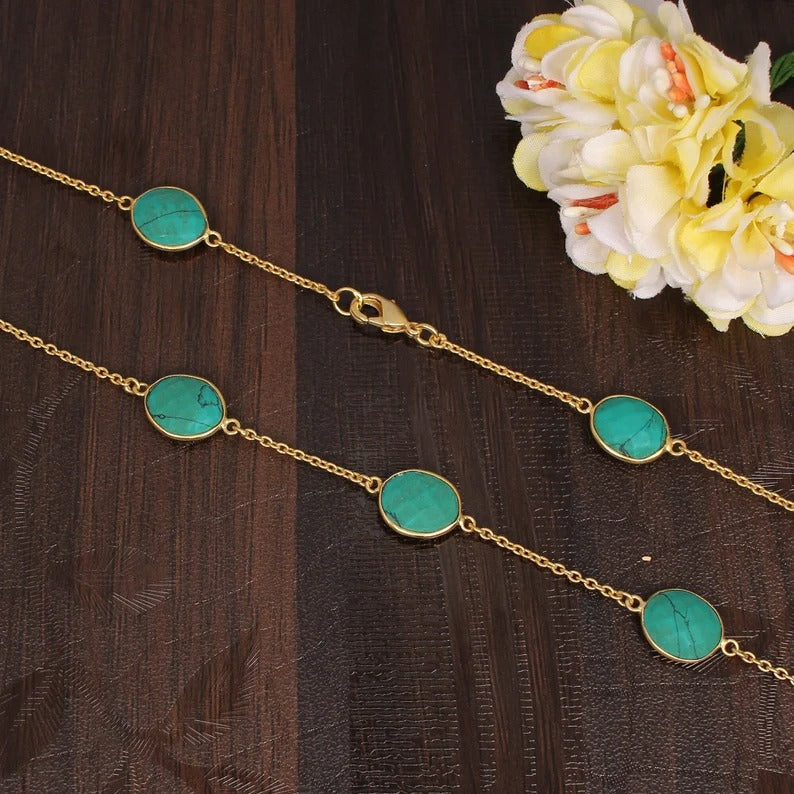 Turquoise Link Chain Necklace