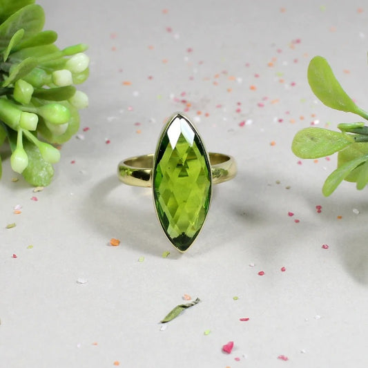 92.5 Sterling Silver Peridot Gemstone Ring