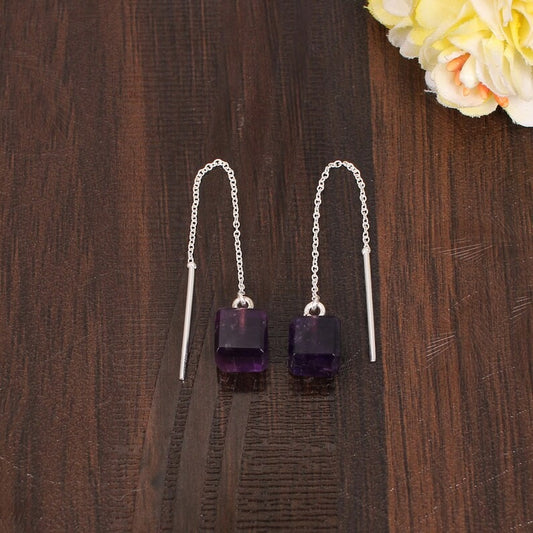 Beautiful Amethyst Brass Earrings