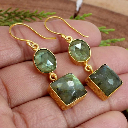 Green Amethyst Earrings.