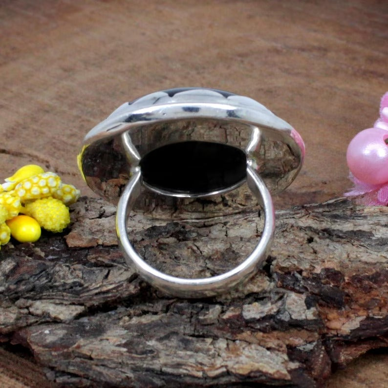 Black Onyx Gemstone Sterling Silver Ring