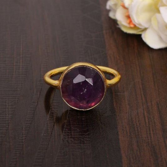 Purple Amethyst Gemstone Ring