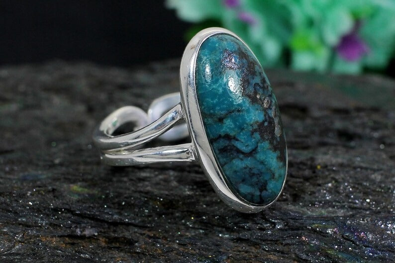 Natural Turquoise Gemstone Handmade Sterling Silver Ring