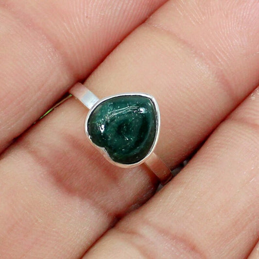 Natural Chrysocolla Gemstone 92.5 Sterling Silver Ring