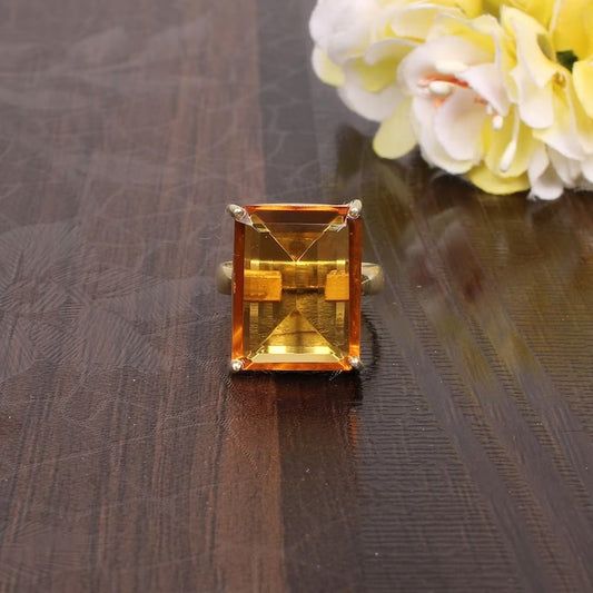 Gold Plated Citrine Ring