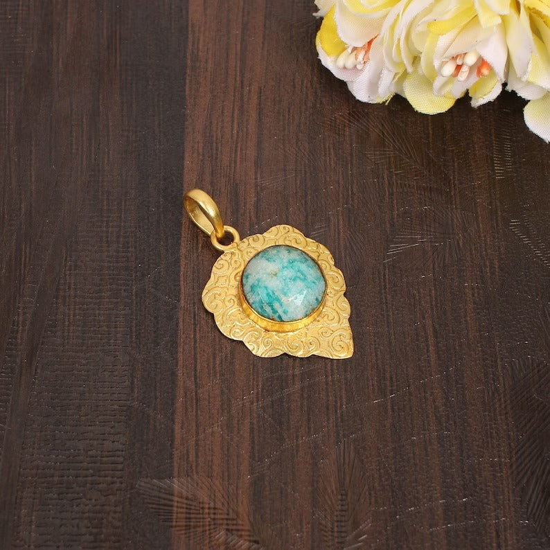 Handmade Natural Amazonite Pendant