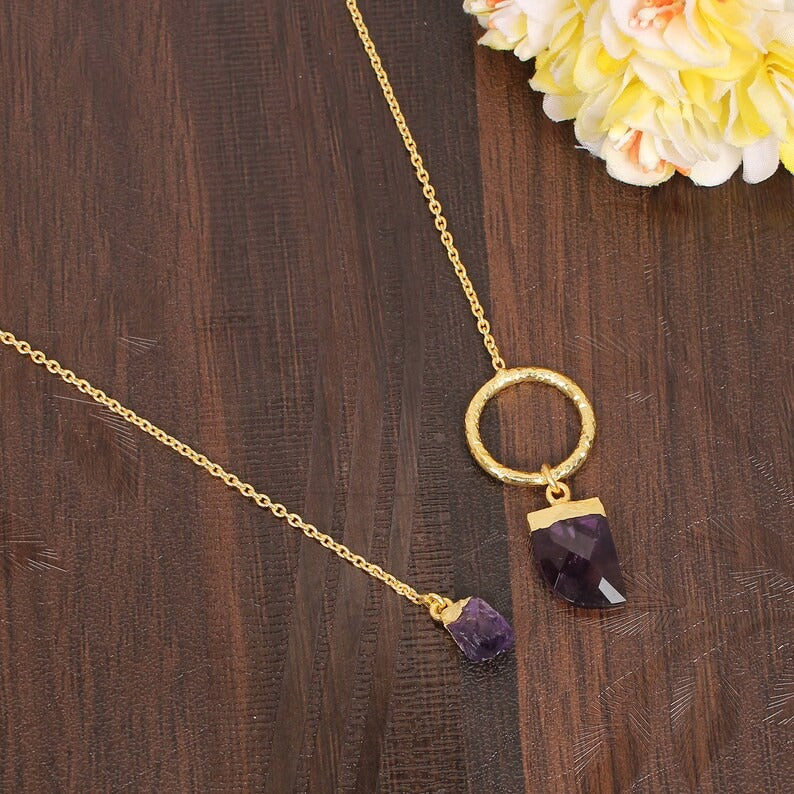 Amethyst Chain Necklace