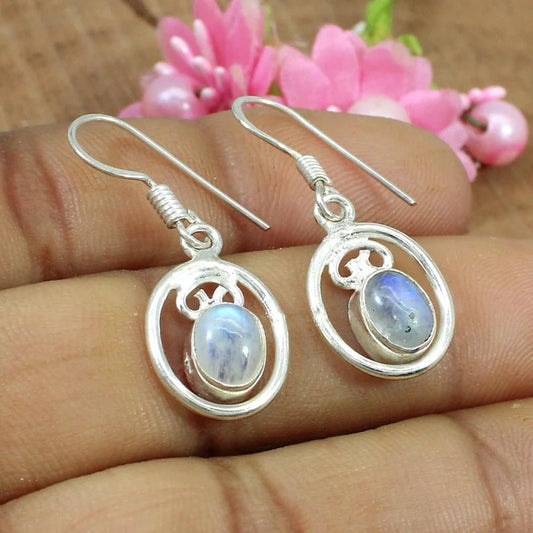 Rainbow Moonstone Earrings