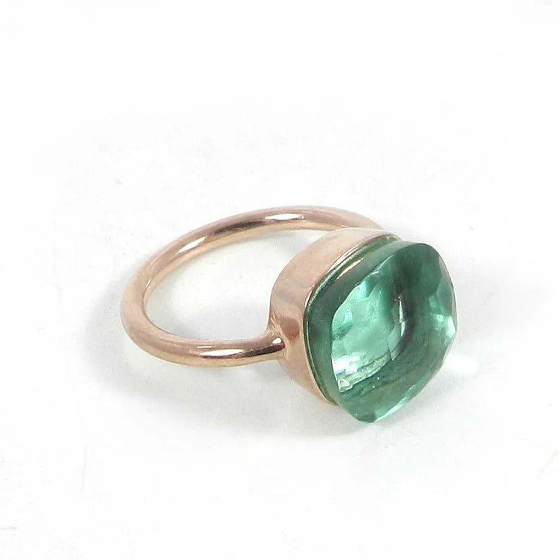 Aquamarine Hydro Gemstone 92.5 Sterling Silver Ring