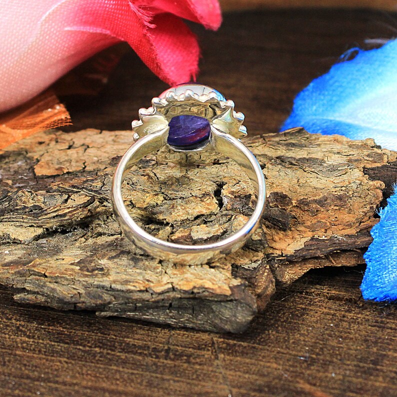 Oval Tanzanite Gemstone Sterling Silver Ring