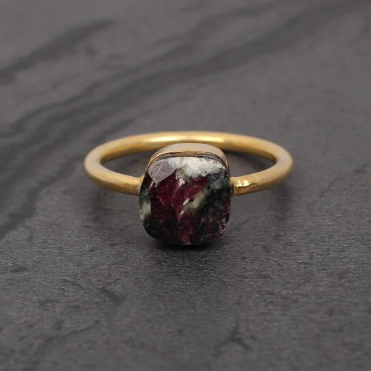 Natural Eudialyte Gemstone Sterling Silver Ring