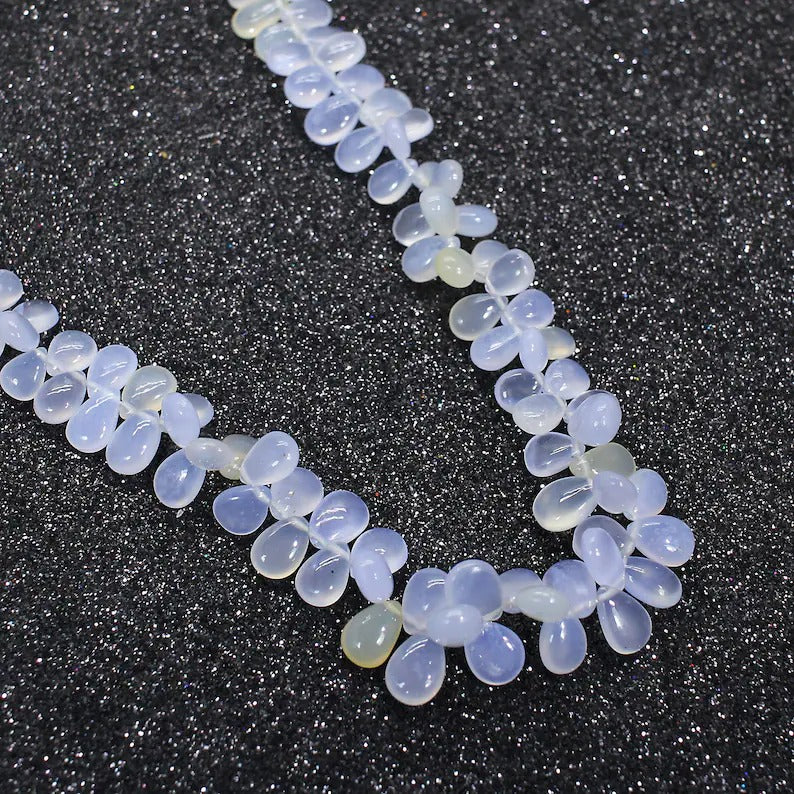 925 Sterling Silver Natural Chalcedony Beaded Necklace