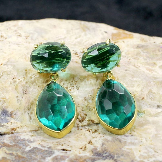 Green Apatite Gemstone Earrings