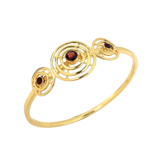 Gold Plated Garnet Brass Bangle...