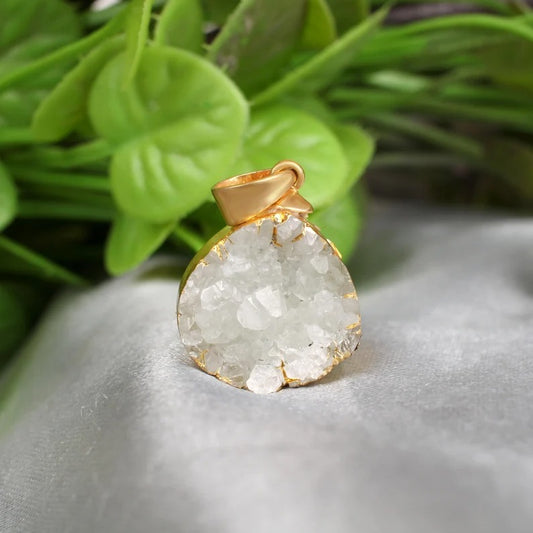 White Raw Druzy Pendant