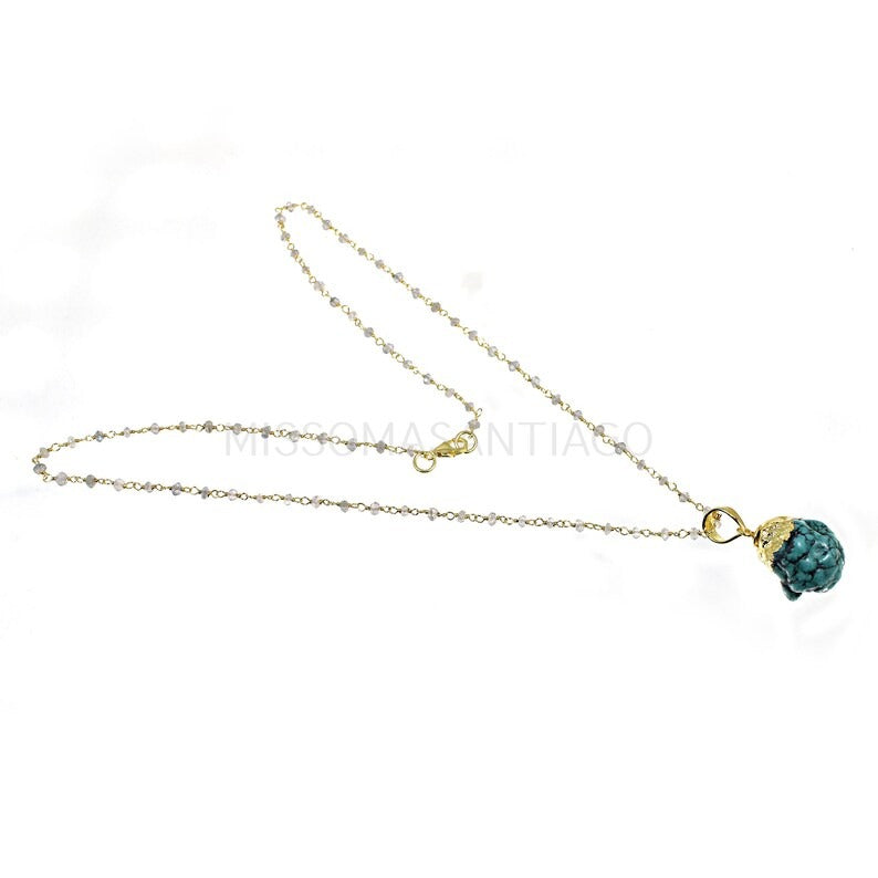 Turquoise & Labradorite Pendant Necklace