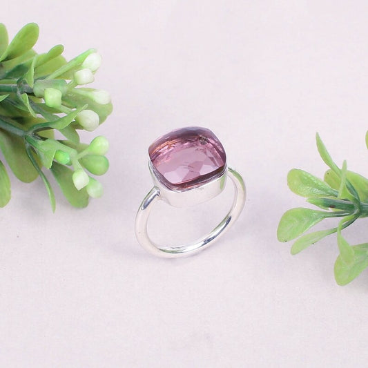 925 Sterling Silver Amethyst Gemstone Handmade Ring