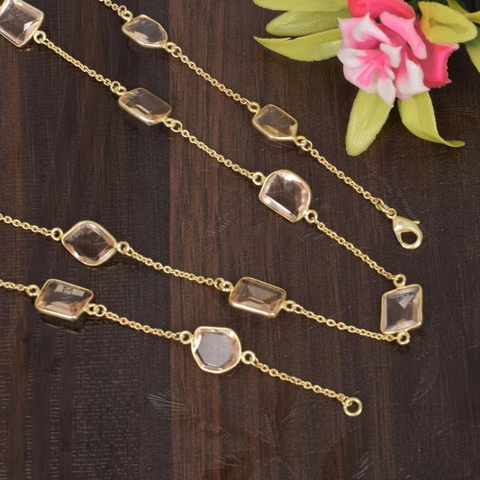 Champagne Hydro Stone Layer Chain Necklace