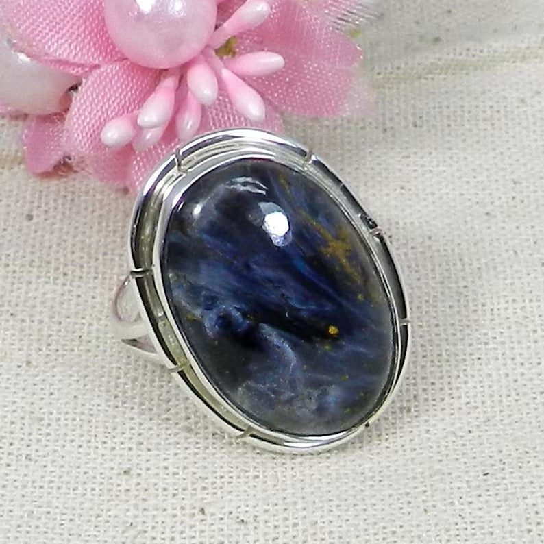 Pietersite Gemstone 92.5 Sterling Silver Ring