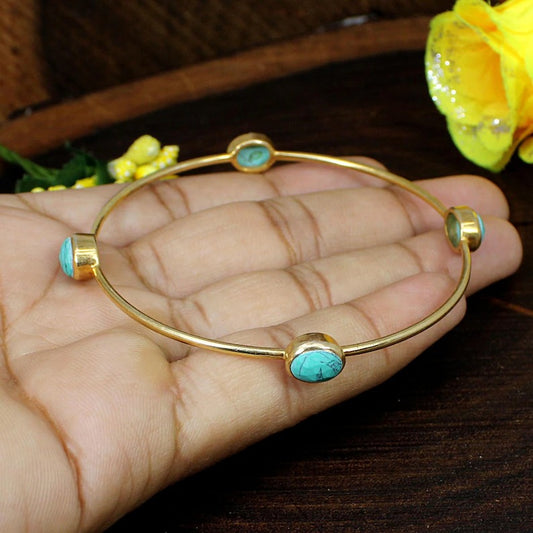 Synthetic Turquoise Gemstone Bangle