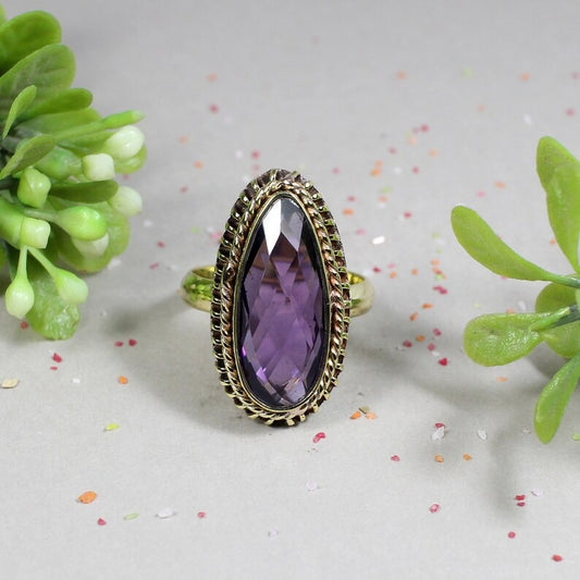 Purple Amethyst Gemstone 925 Sterling Silver Ring