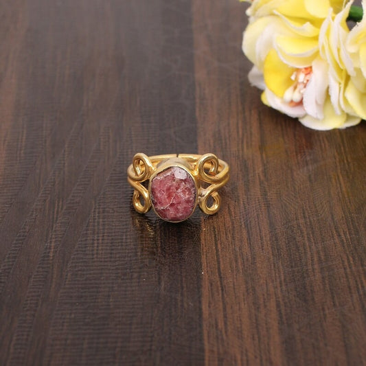 Precious Rhodonite Birthstone Ring